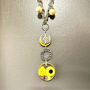 OOAK Assemblage Jewelry Steampunk Necklace Set Pendant Handmade Resin Dangle